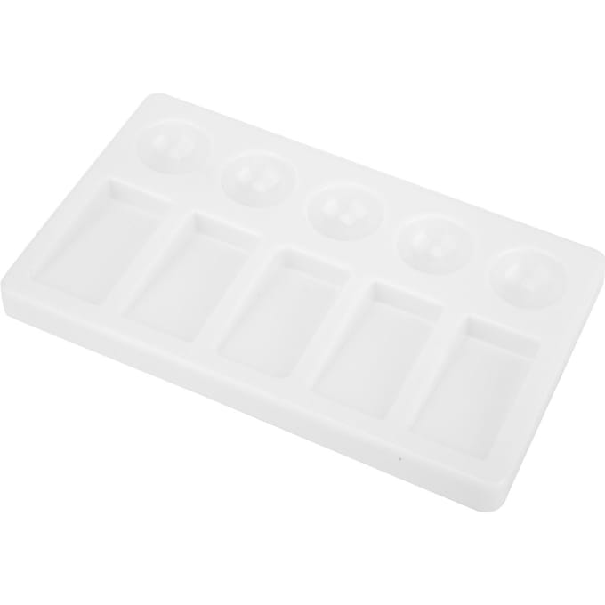 Rechthoekige Vorm Aquarel Verfbakje Olie Aquarel Acryl Verf Paletten Accessoire white