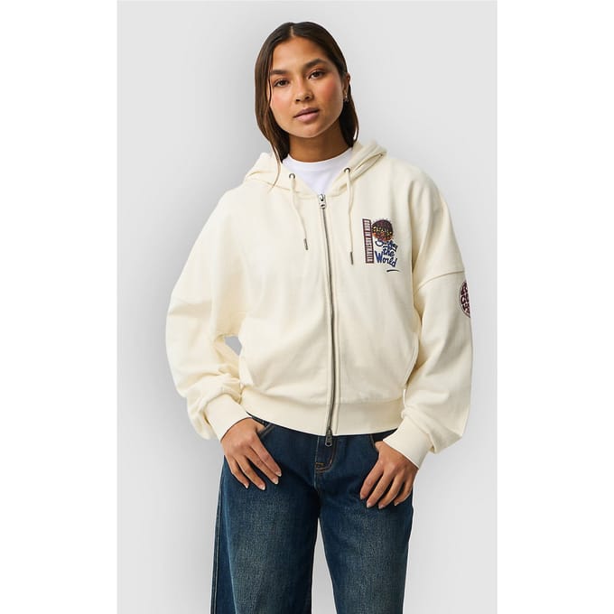 Rip Curl Surf The World Sweatshirt Met Rits Beige S Vrouw