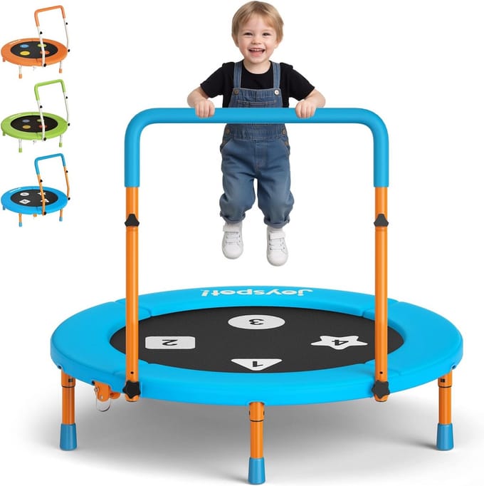 Kinder Trampoline - Mini Springkussen - Binnen Spelen - Verstelbare Handgreep - 914 cm - Blauw