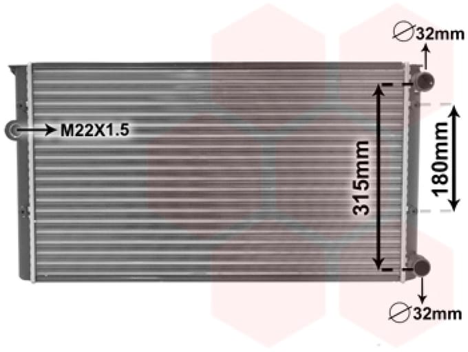 Van Wezel - RADIATOR VOOR VW GOLF III 1991-1997 1H0121253BA