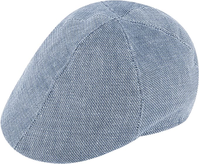 FlatCap Platte pet, Fiebig 6-Panel linnen Blauw gemeleerd mt 55