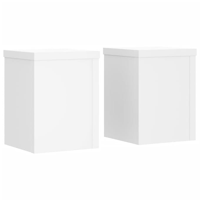 vidaXL - Plantenstandaards - 2 - st - 15x15x20 - cm - bewerkt - hout - wit