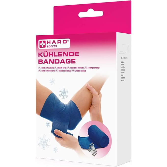 HARO koelende bandage, blauw, 100 mm × 2,7 m