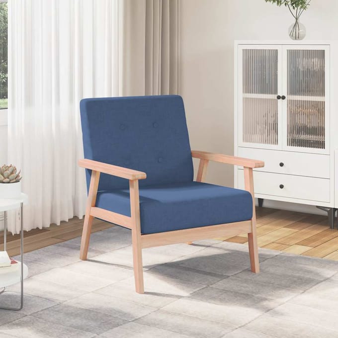 vidaXL - Fauteuil - stof - blauw