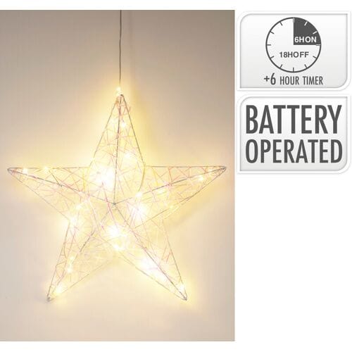 Koopmans Koopman LED Sterdecoratie - Iriserend Wit, 40 cm
