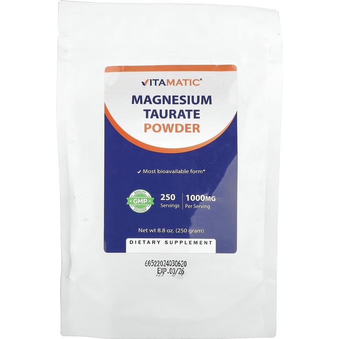 Vitamatic, Poudre de Taurate de Magnésium, 8,8 oz (250g)