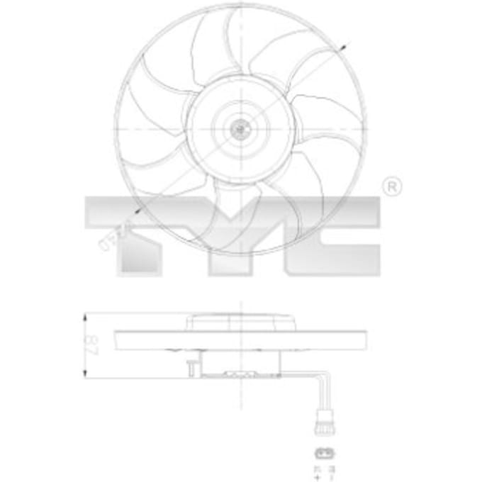 Koelventilatorwiel, motorkoeling TYC 837-0025