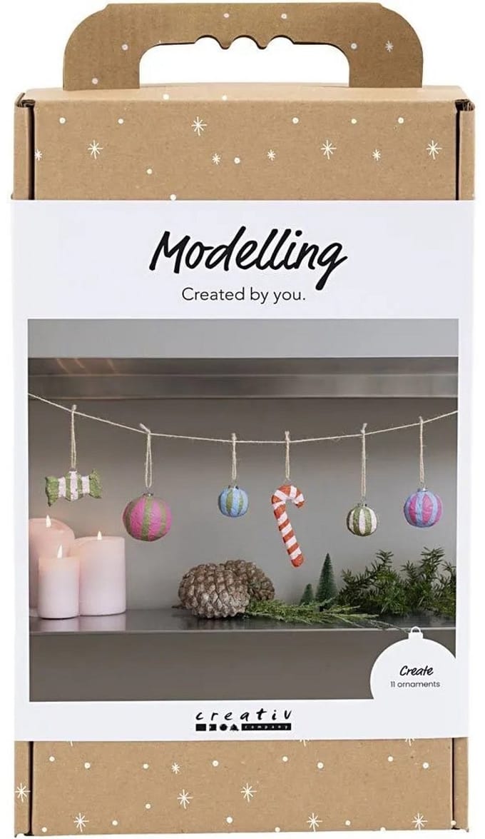 Creativ Company Hobbyset Boetseren, Pulp Kerstfiguren, Diverse kleuren