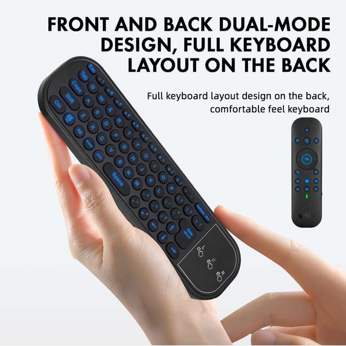 G60SPRO BT 2.4G Dual Mode Voice Remote met toetsenbord 6-assige gyroscoop voor Smart TV Android TV BOX PC zwart