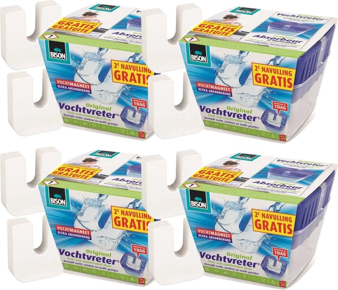 Bison Vochtvreter + navul 450GR - 4 stuks
