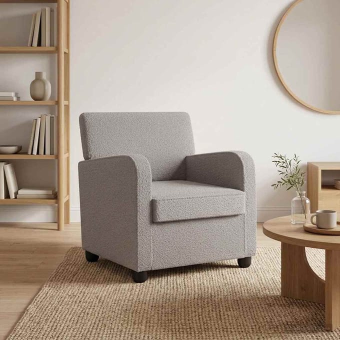 vidaXL - Fauteuil - Lichtgrijs - Imitatie - lamswol