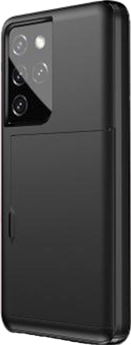 Hoesje geschikt voor iPhone 15 Plus - Backcover - Hardcase - Pasjeshouder - Portemonnee - Shockproof - TPU - Zwart