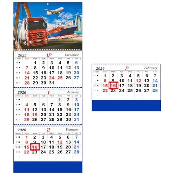 Deluxe 3-Zijdige Display Maandkalender - 12 Academische Schema's Maandplanner