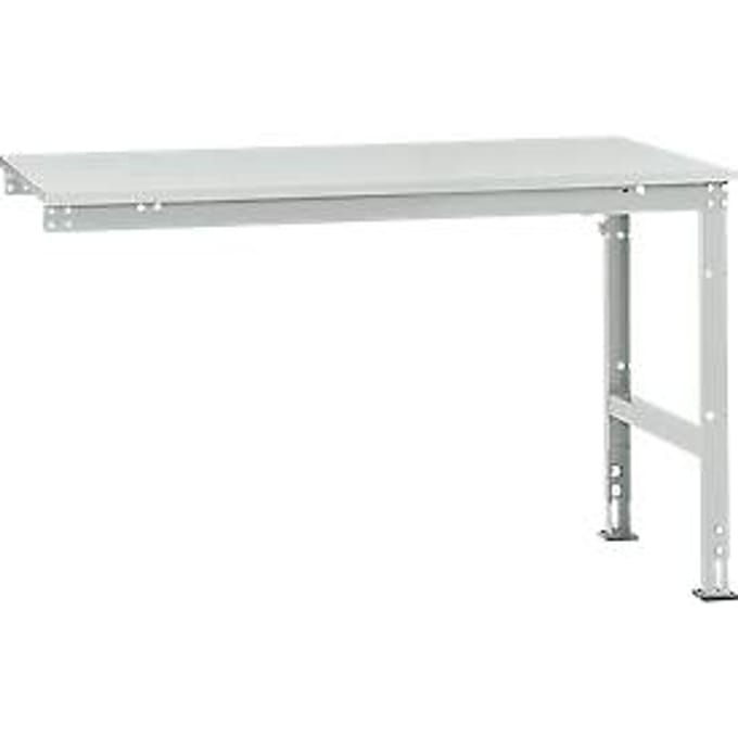 Manuflex AU6061.7035 Werk aanschuiftafel universele standaard met melamine schijf, bxdxh = 1500 x 1000 x 760-870 mm Grijs-wit (RAL 7035)