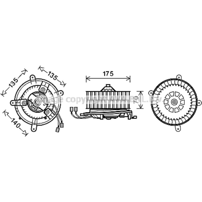 Elektromotor, interieurventilator AVA COOLING MS8610