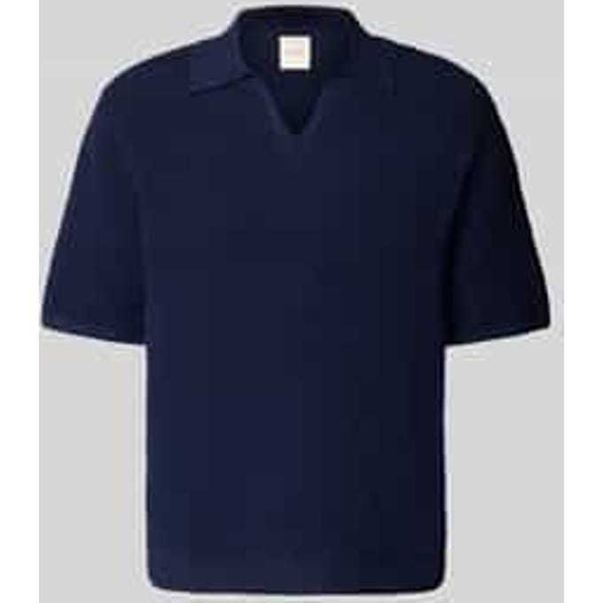 Regular fit poloshirt met V-hals