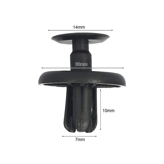 20 STKS Retainer Splash Clips Nylon Druktype 90467 07201 Vervanging voor Lexus Toyota zwart