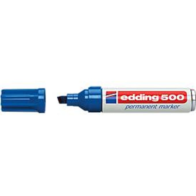 edding 500, met wigvormige punt 2-7 mm, blauw, 10 stuks