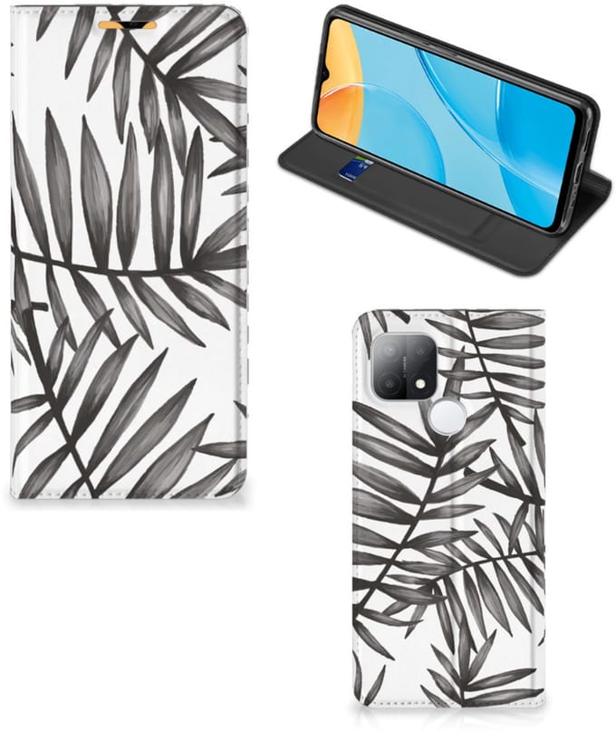 OPPO A15 Smart Cover Leaves Grey