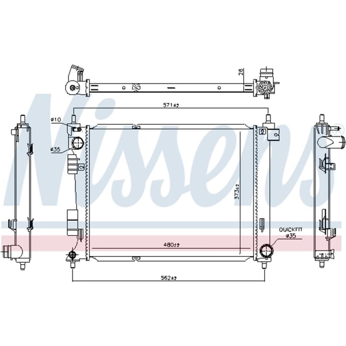 Radiator, motorkoeling NISSENS 606735