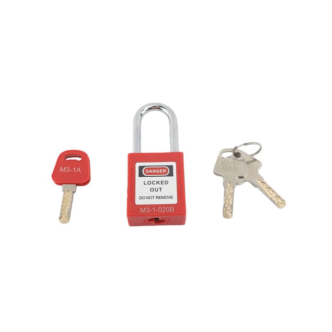 20 Ensembles Kit de Consignation Électrique Cadenas à Manille Inoxydable Cadenas de Sécurité et Clés Numérotées red