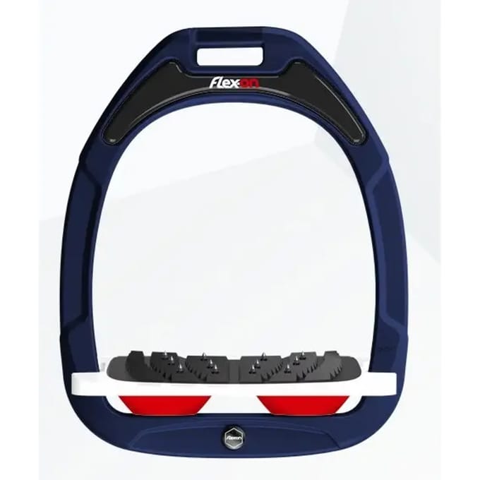 Ultra Grip Inclined Stijgbeugels Marine/Wit/Rood Flex-On Green Composite