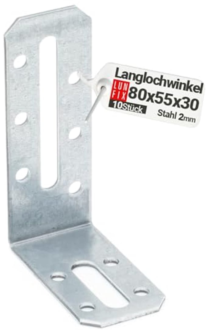 Verstelbare Hoekverbinders voor Bouwprojecten - Set van 10 - 80 x 55 x 30 mm