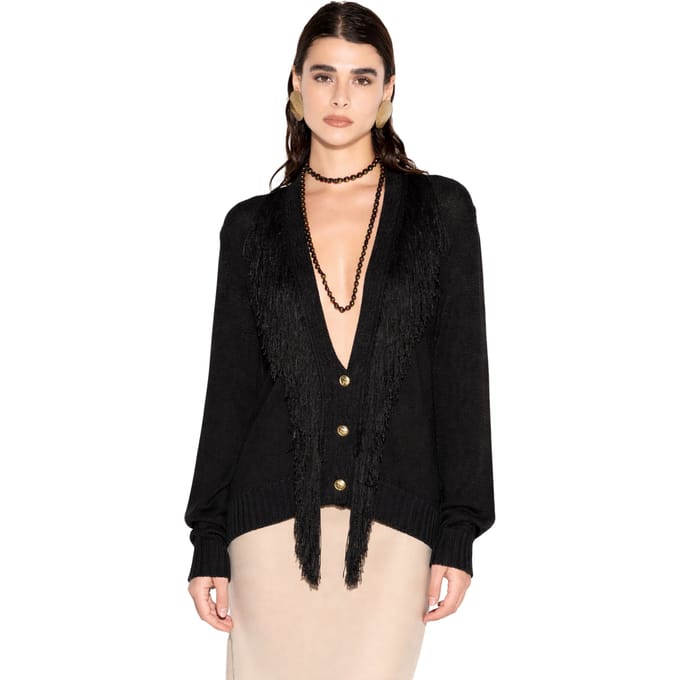 Cardigan vrouw Akep met franjes
