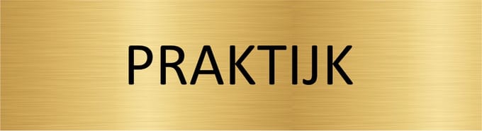 CombiCraft deurbordje Praktijk in goud met tape - 165 x 45 mm
