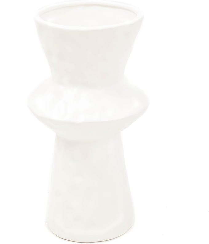Housevitamin  Gedeukte Vaas Wit  M - 14x27.5cm