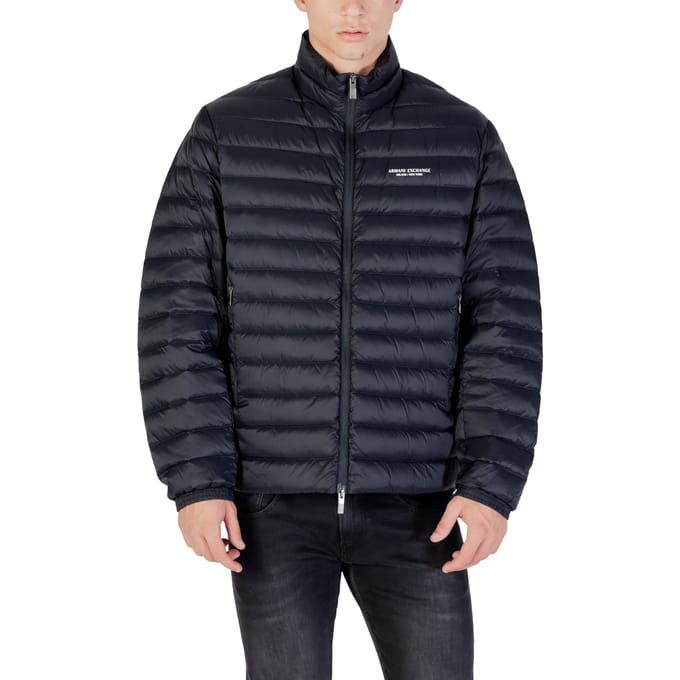 Zip-Up Polyamide Jacket with Front Pockets - Blue
