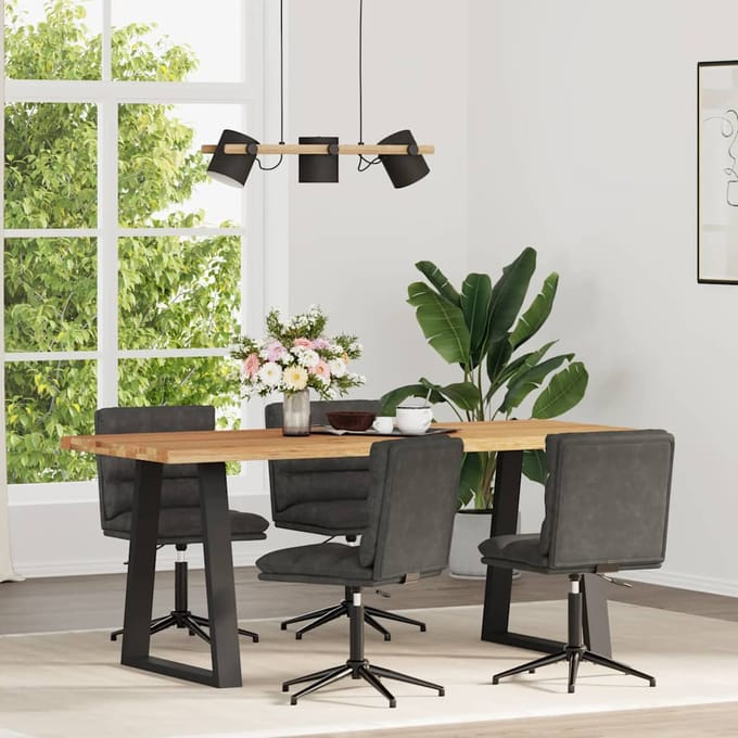 vidaXL Eetkamerstoelen 4 st kunstleer zwart