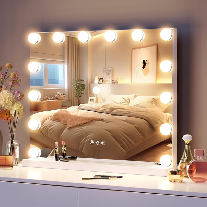 Grote Professionele Touchscreen Make-up Spiegel met 3 Kleurverlichting (Dimbaar)