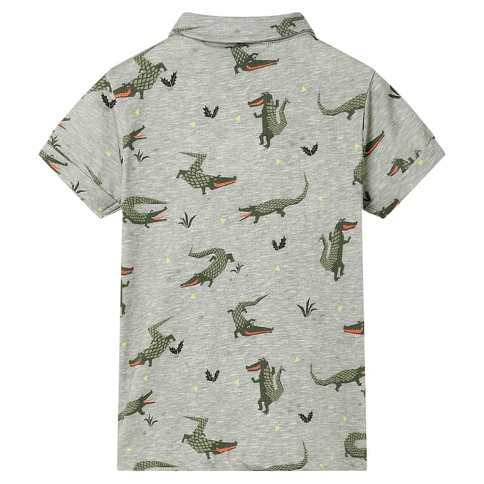 Kinder T-shirt met korte mouwen, Licht Khaki Melange, 116