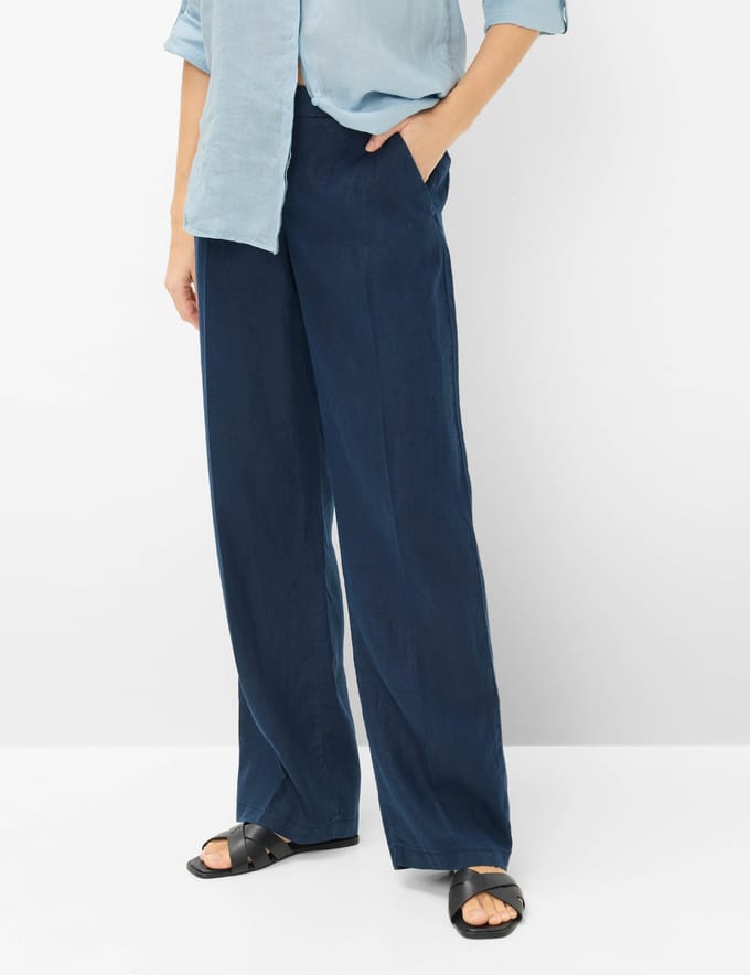 Brax Dames Palazzobroek  Style MAINE NAVY, donkerblauw, maat 36