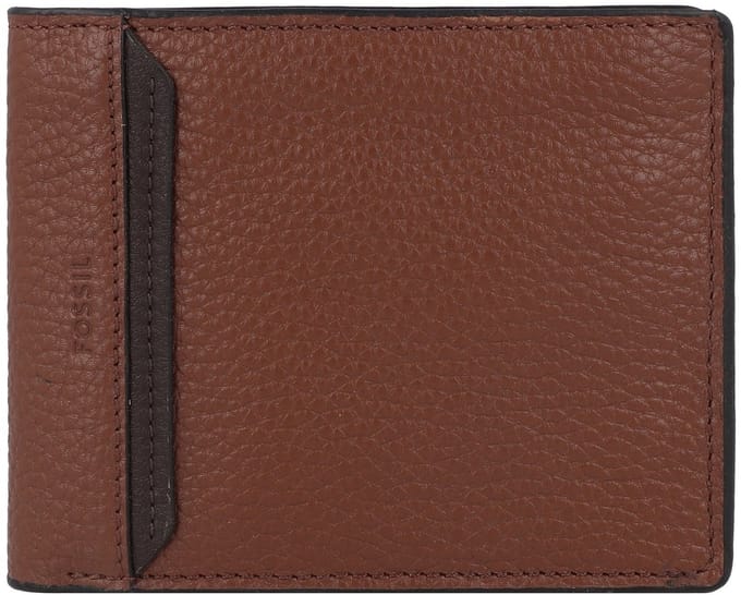 FOSSIL Portemonnee Huntington Bifold With Flip ID Medium Brown Bruine