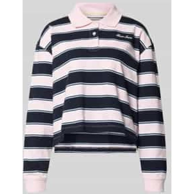 Cropped poloshirt met label-stitching