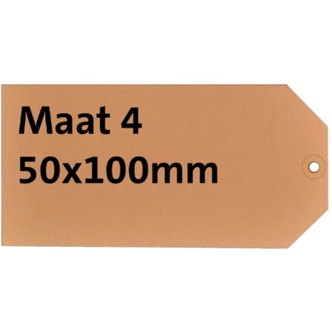 Label karton nr 4 200gr 50x100mm chamois 1000 stuks