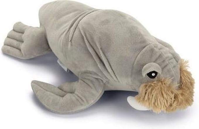 Beeztees hondenspeelgoed knuffel walrus Aiden grijs 34 x 24 x 19 cm