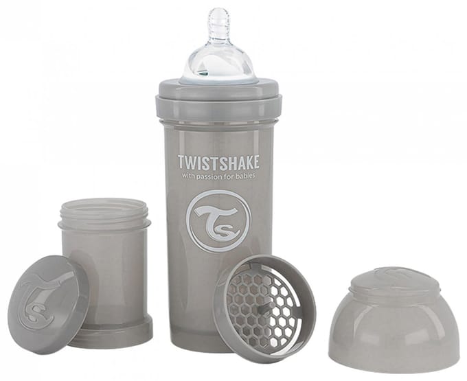 Twistshake Babyfles Antikoliek 260Ml - Pastel Grijs