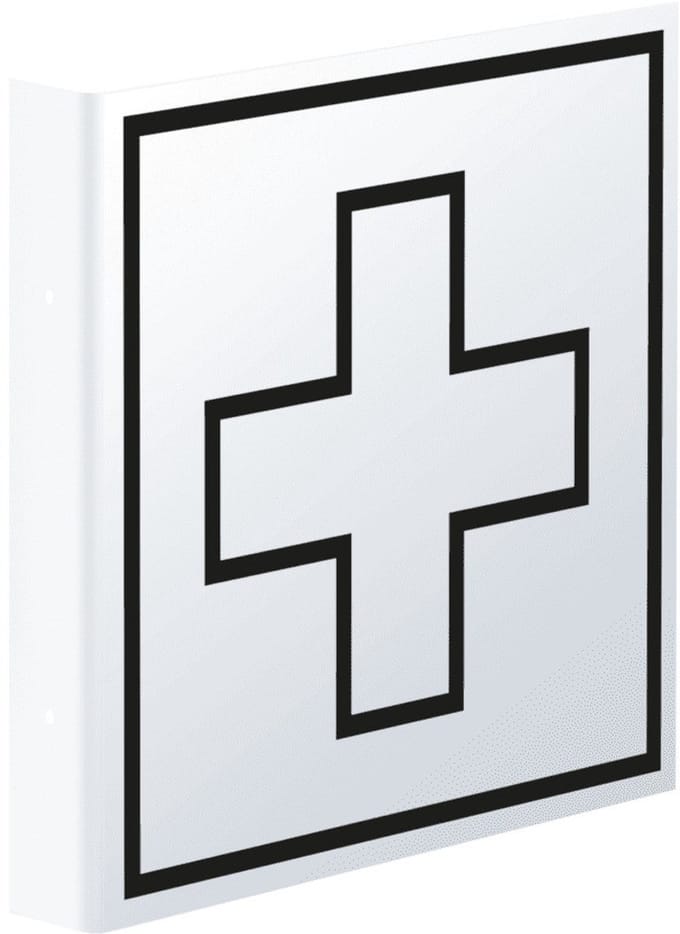 Haaks EHBO bord, 150 x 150 mm - kunststof