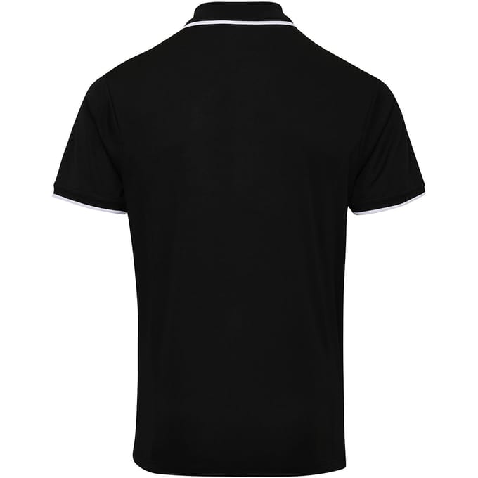 Premier Herencontrast Coolchecker Polo Shirt (Zwart/Wit)
