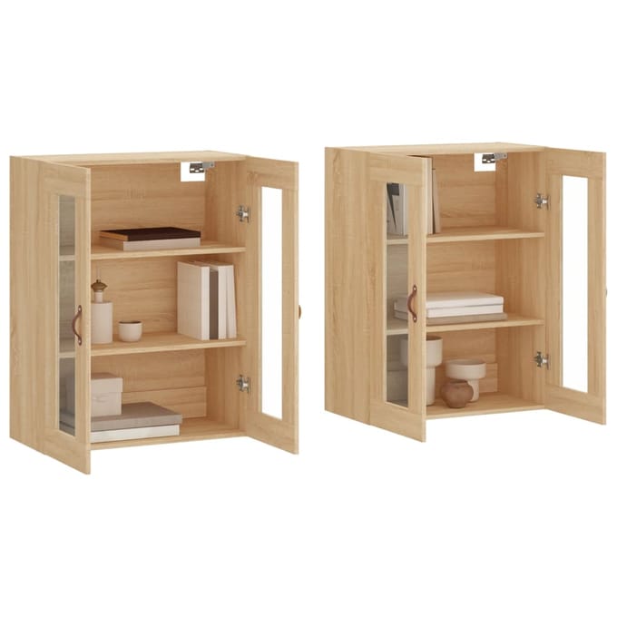 vidaXL - Hangkasten - 2 - st - bewerkt - hout - sonoma - eikenkleurig