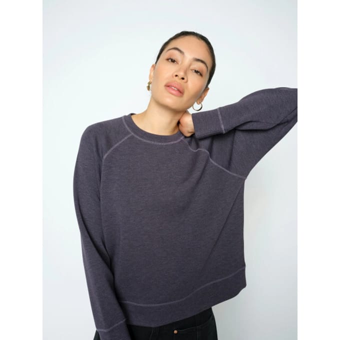 Mos Mosh 180720 292 mosmosh mmabello o-ls mèlange sweatshirt sweet grape