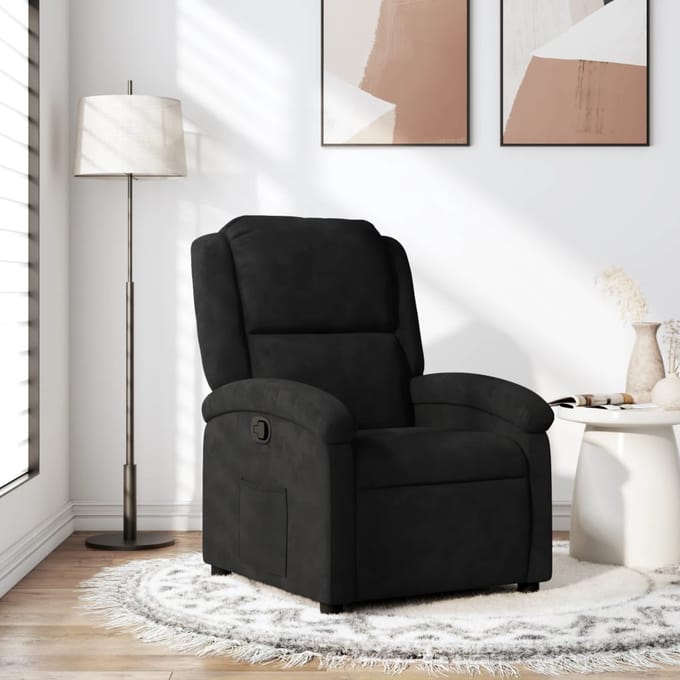 vidaXL - Fauteuil - verstelbaar - fluweel - zwart
