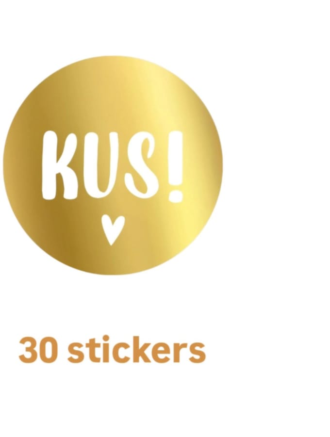 30 sticker KUS - goudfolie - Liefde - valentijn