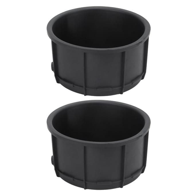 2 stuks set middenconsole bekerhouder inzetstuk voering zwart rubber UV-bescherming auto-interieur black