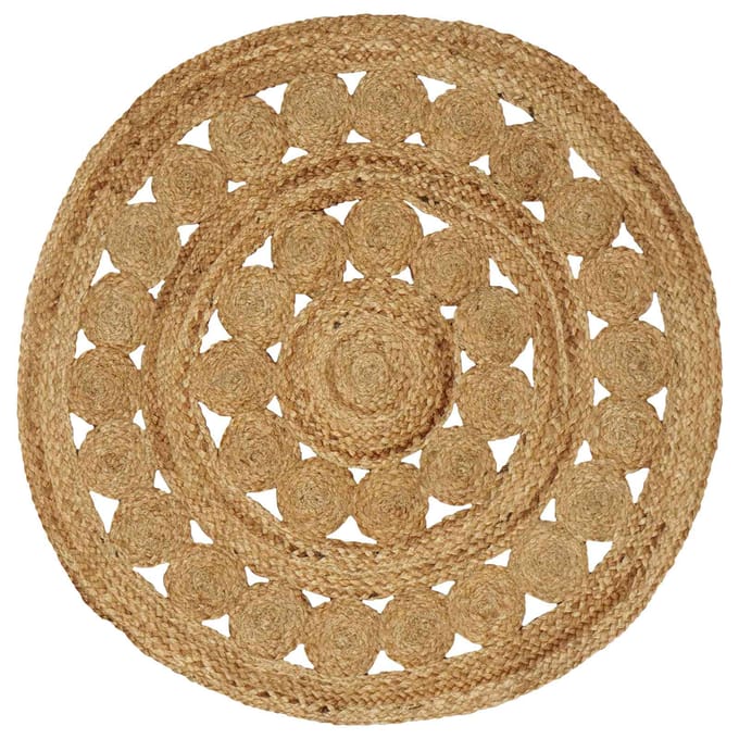 vidaXL - Vloerkleden - Naturel - Ø - 90 - cm - Jute