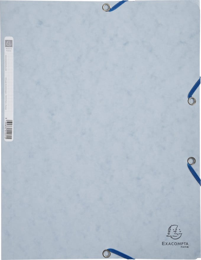 Exacompta 25x Elastomap 3 kleppen in glanskarton 400g/m2 - A4 - Tortelduif grijs - 55531E