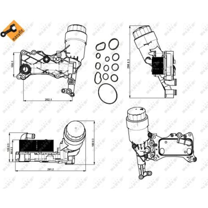 Olie radiator, motorolie  NRF 31350
